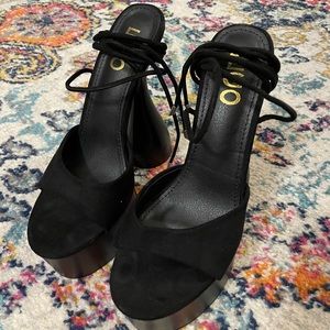 Ego Platform Black Heels